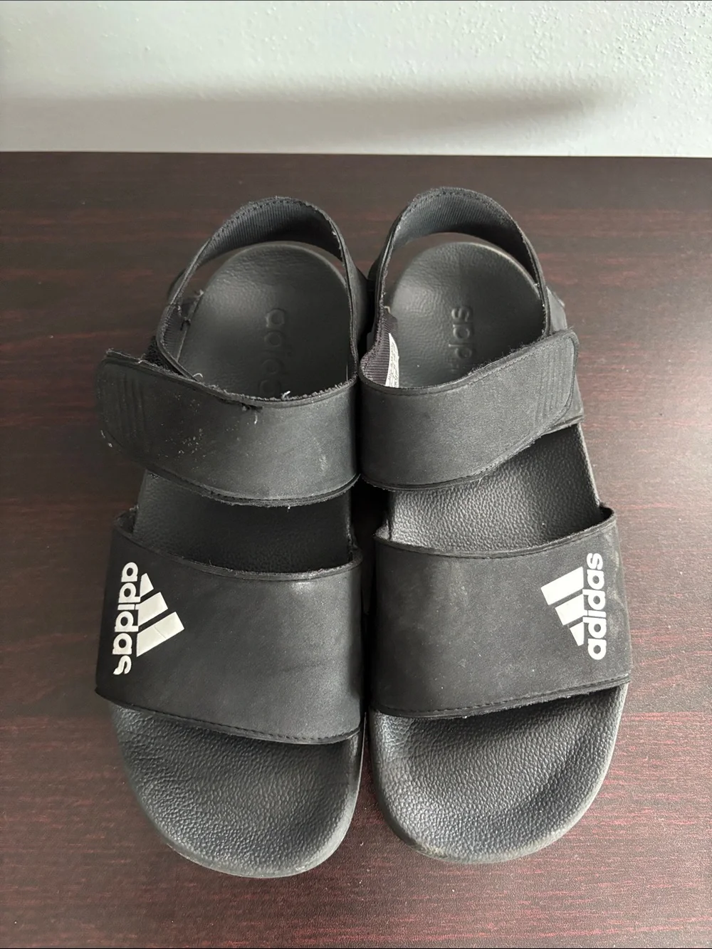 adidas Black Kids' Dual-Strap Sport Sandals